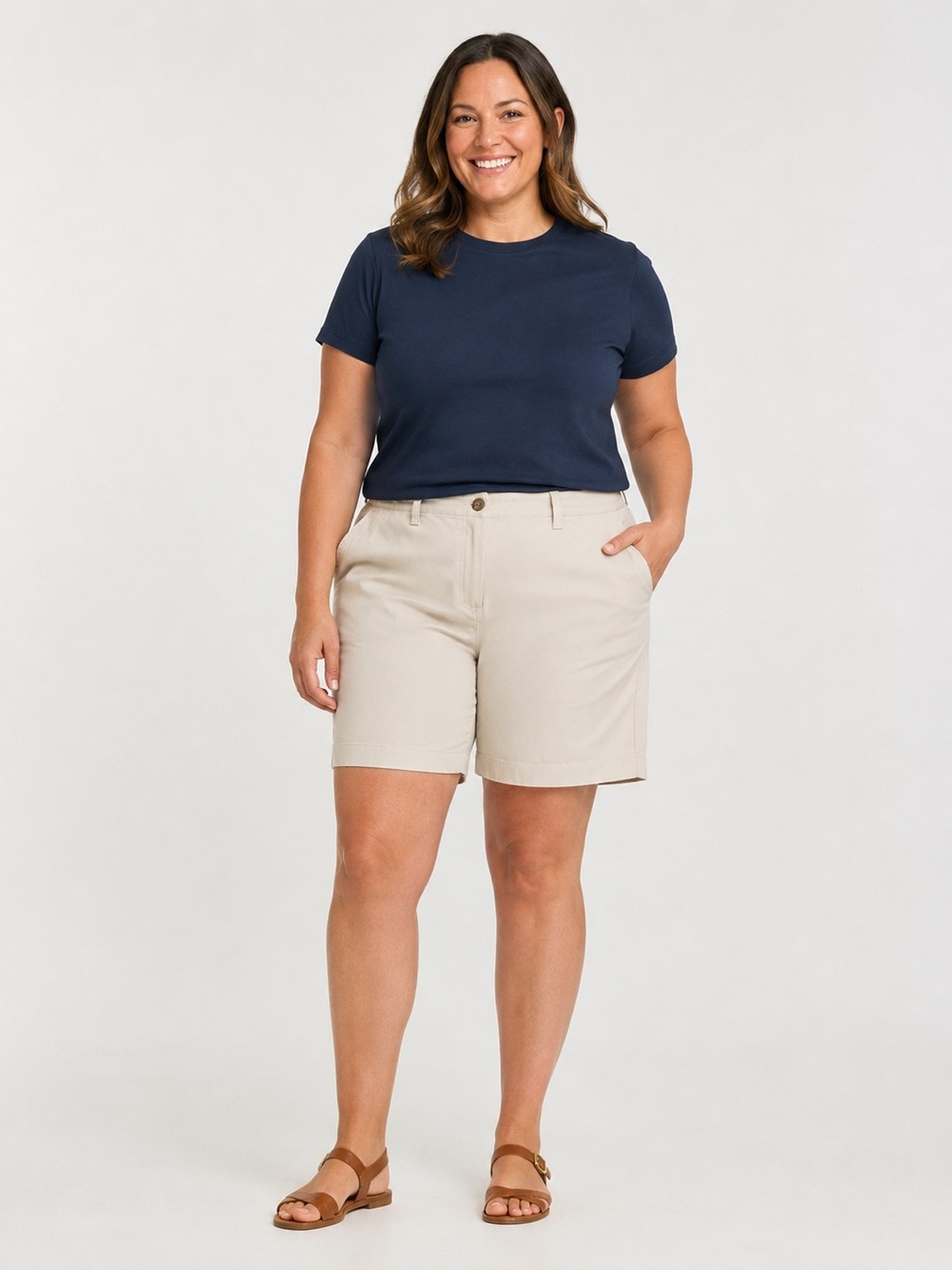 LL Bean shorts classic fit khaki women’s size 18